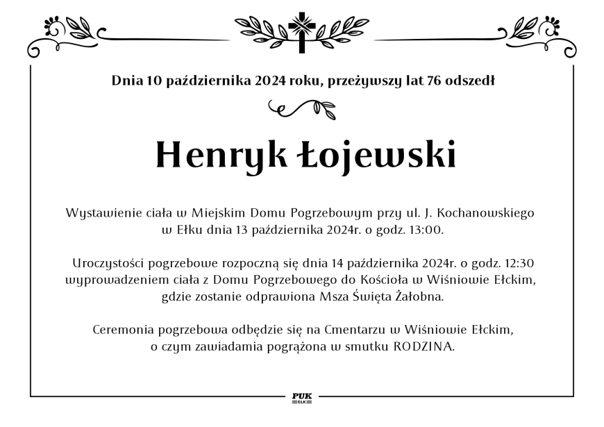 Henryk Łojewski - nekrolog